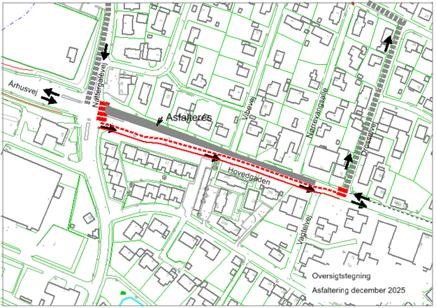 Asfaltering af Hovedgaden fra Nattergalevej til Vagtelvej 